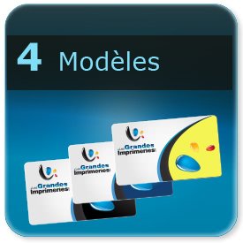 Cartes de visite 4 Modèles (prix pour 4 visuels différents - la quantité représente le total des 4 Modèles )