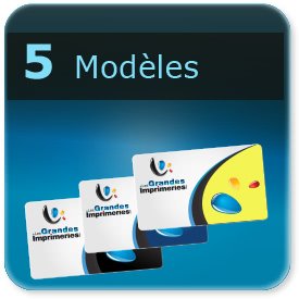 Cartes de visite 5 Modèles (prix pour 5 visuels différents - la quantité représente le total des 5 Modèles )