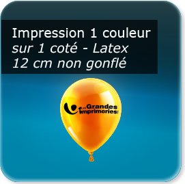 Ballon Ballon gonflable - Impression 1 couleur sur 1 face - non gonflé - 12cm en latex