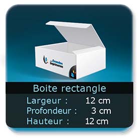 Emballage (Coffret, Boîte, carton, colis et etuis) 12 x 3 x 12 cm - Largeur de 12 Cm - Profondeur 3 Cm - Hauteur de 12 Cm