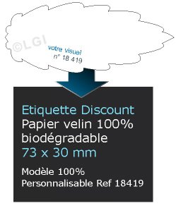 Autocollant & Étiquette Etiquette / autocollant discount en papier velin mat, Forme feuille d'arbre 7,3x3cm - modèle personnalise - n18419- Livré en rouleau