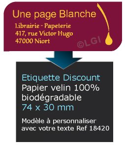 Autocollant & Étiquette Etiquette / autocollant discount en papier velin mat, Forme originale rectangle 7,4x3 cm - modèle Bordeaux - n18420- Livré en rouleau