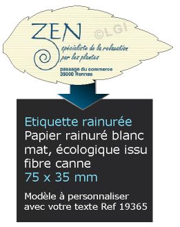 Autocollant & Étiquette Etiquette en papier rainuré mat, Forme feuille d'arbre 7,5x3,5 cm - modèle Beige - n19365- Livré en rouleau