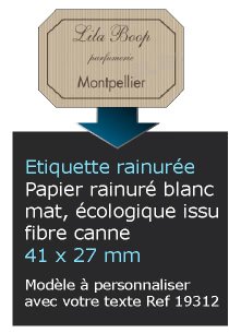 Autocollant & Étiquette Etiquette en papier rainuré mat, Format Rectangle 4,1x2,7 cm - modèle Gris  -  n19312- Livré en rouleau