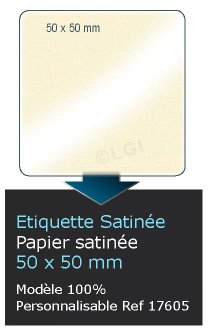 Autocollant & Étiquette Etiquette / autocollant papier Satin personnalisé, Format carré coins ronds 5x5 cm - modèle personnalisé - n17605- Livré en rouleau