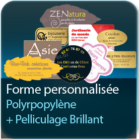 Autocollant & Étiquette Polypropylène adhésif + Pelliculage Brillant