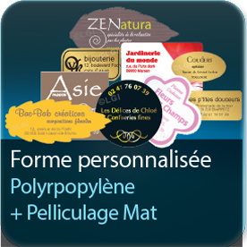 Autocollant & Étiquette Polypropylène adhésif + Pelliculage Mat