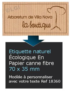 Autocollant & Étiquette Etiquette, tons naturel, modèle Rectangle 7x3,5 cm couleur kraft, écologique en papier canne fibre n18360- Livré en rouleau