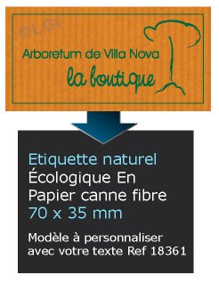 Autocollant & Étiquette Etiquette, tons naturel, modèle Rectangle 7x3,5 cm couleur orange, ocre, camel écologique en papier canne fibre n18361- Livré en rouleau