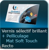 Flyers Pelliculage Soft Touch Mat au Recto + Vernis Sélectif Brillant au Recto