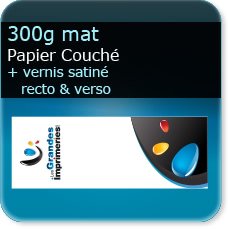 Marque pages 300g mat + vernis satiné R°/V°