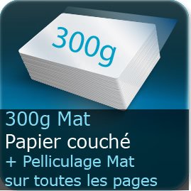 Menus 300g papier couche MAT + pelliculage MAT sur toutes les pages