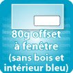 Enveloppes 80g Offset à fenêtre sans bois interieur bleu