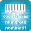 Cartes plastique / Tour de cou / Badge code barre numéroté nominatif