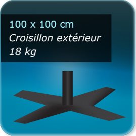 Kakémono / roll up pied croisillon 18 kg 100x100cm