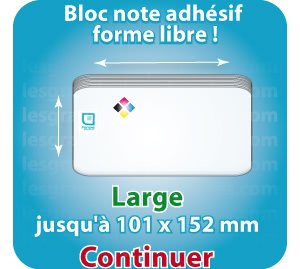 Bloc-note adhésif Forme personnalisée jusqu à 101x152mm