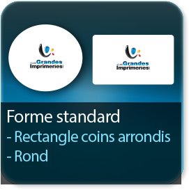 Autocollant professionnel & étiquette adhésive Rond ou coins arrondis x1