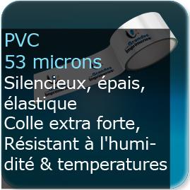 Ruban adhésif PVC 53 microns - épais, Silencieux, élastique, colle forte, résistant à l'humidité et temperature négatives