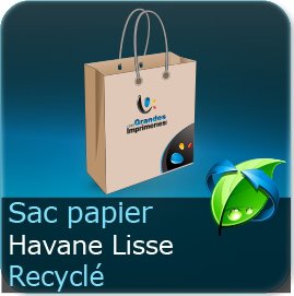 Sac Publicitaire Sac Papier Couleur Havane Lisse (papier recyclé)