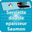Pochette couvert addition serviette Serviette double epaisseur Saumon