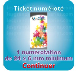 Carnets de tickets 1 numérotation de 24 x 6 mm minimum