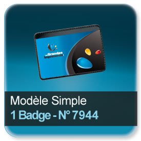 Cartes de visite Modèle simple pour 1 badge n7944