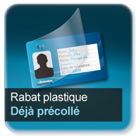 Badge Rabat plastique déjà précollé